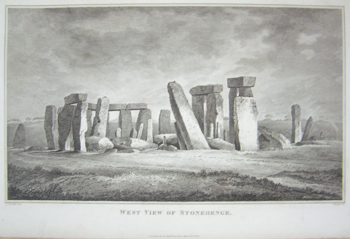 Print - West View of Stonehenge - Basire